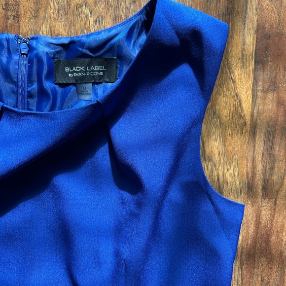 Evan Picone A-line Dress Women’s Size 14 Cobalt Blue Sleeveless Career Casual - Picture 3 of 8